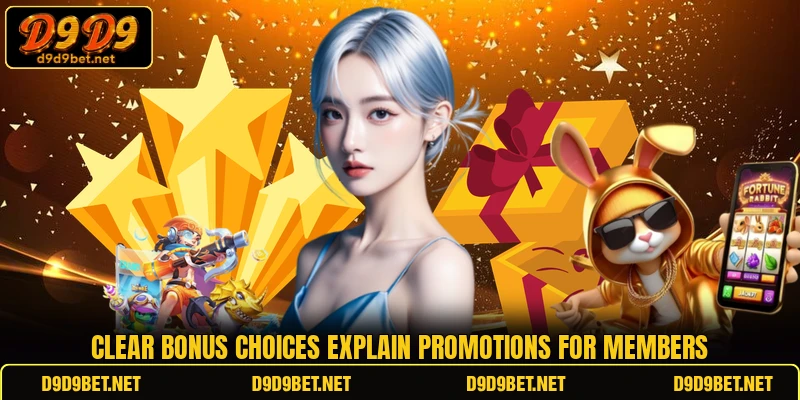 Clear bonus choices explain Promotions for members