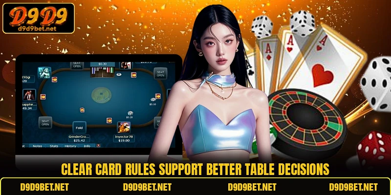 Clear card rules support better table decisions Clear card rules support better table decisions