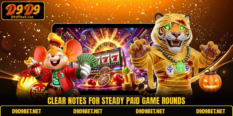 Clear notes for steady paid game rounds