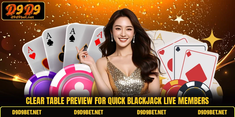 Clear table preview for Quick Blackjack Live members
