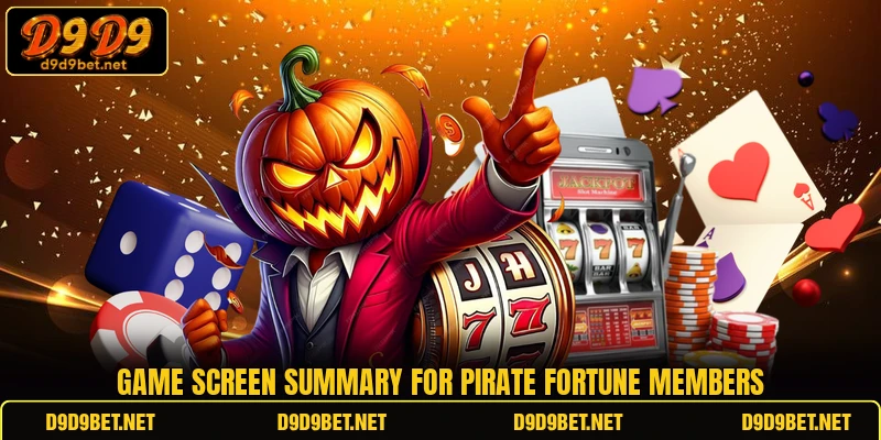Game screen summary for Pirate Fortune members
