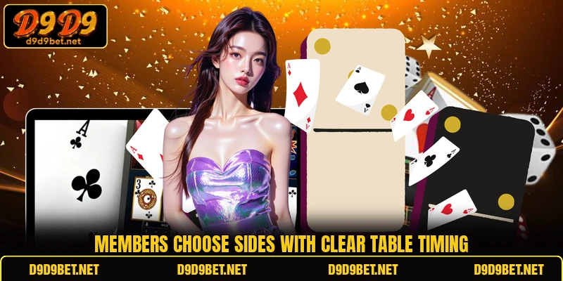 Members choose sides with clear table timing