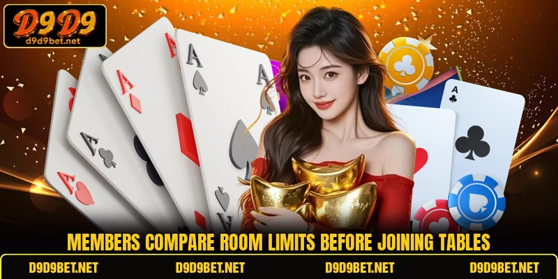 Members compare room limits before joining tables