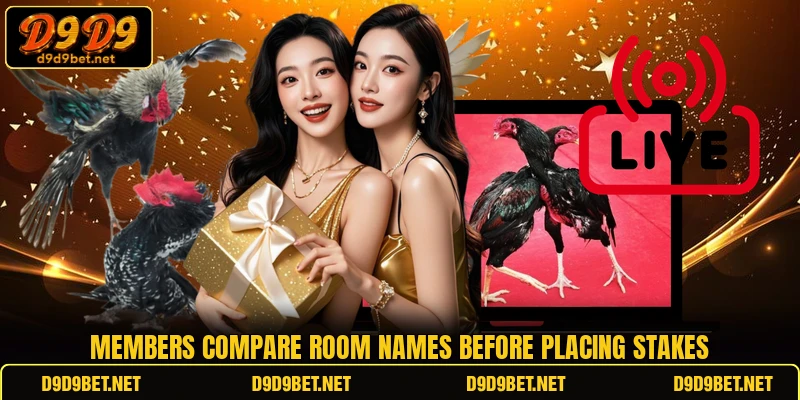 Members compare room names before placing stakes