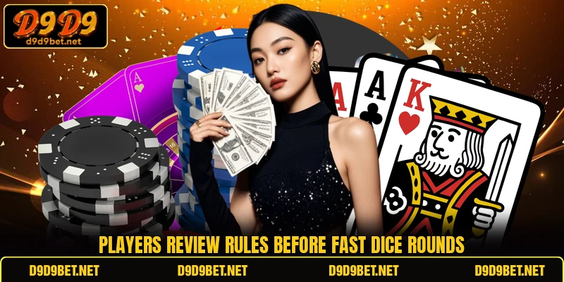 Players review rules before fast dice rounds
