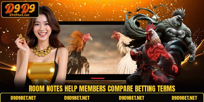 Room notes help members compare betting terms