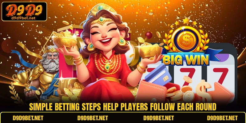 Simple betting steps help players follow each round